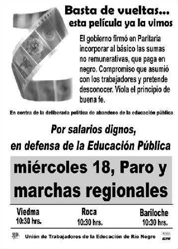 Lee más sobre el artículo Miércoles 18, paro y marchas regionales