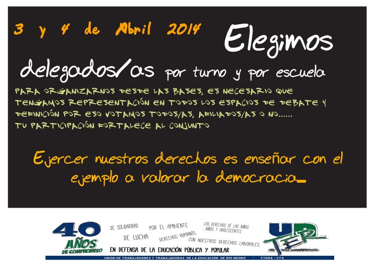 Lee más sobre el artículo 3 y 4 de abril elegimos Delegados/as