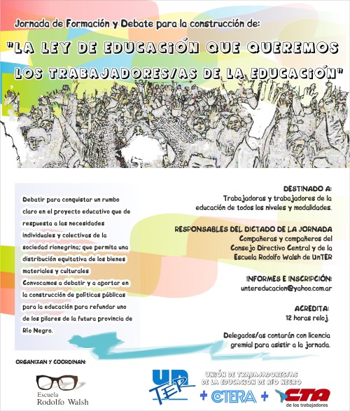 Lee más sobre el artículo Jornada de formación y debate “La ley de educación que queremos los trabajadores y las trabajadoras de la educación”