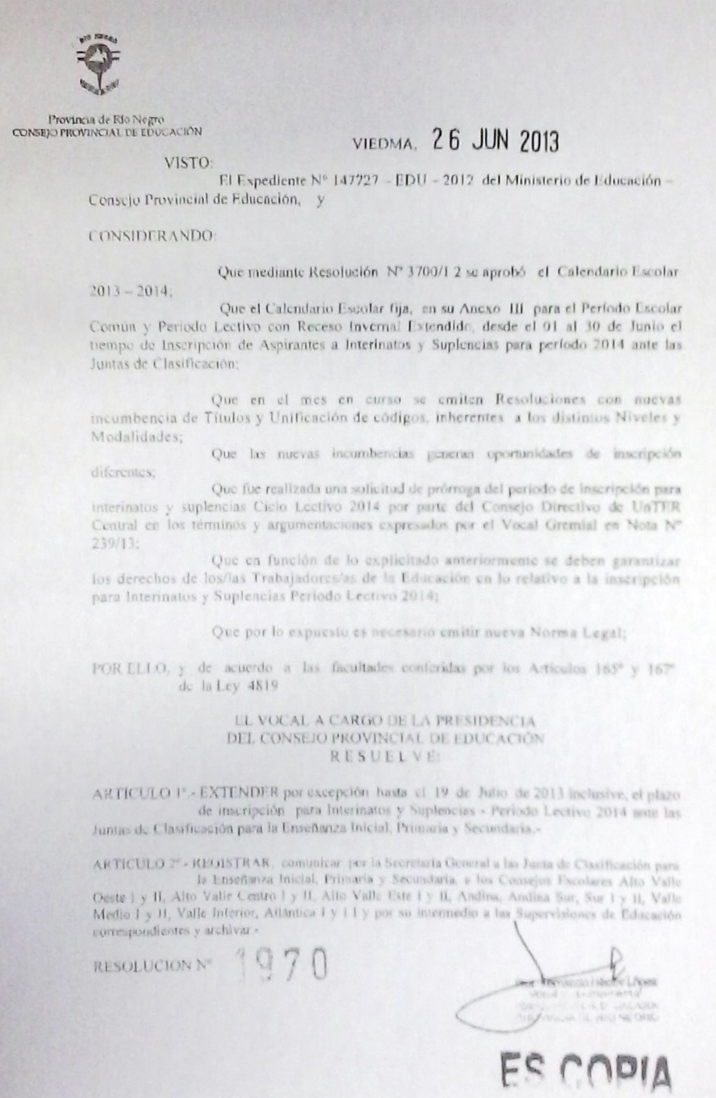En este momento estás viendo Se extiende la inscripción a Juntas de Clasificación