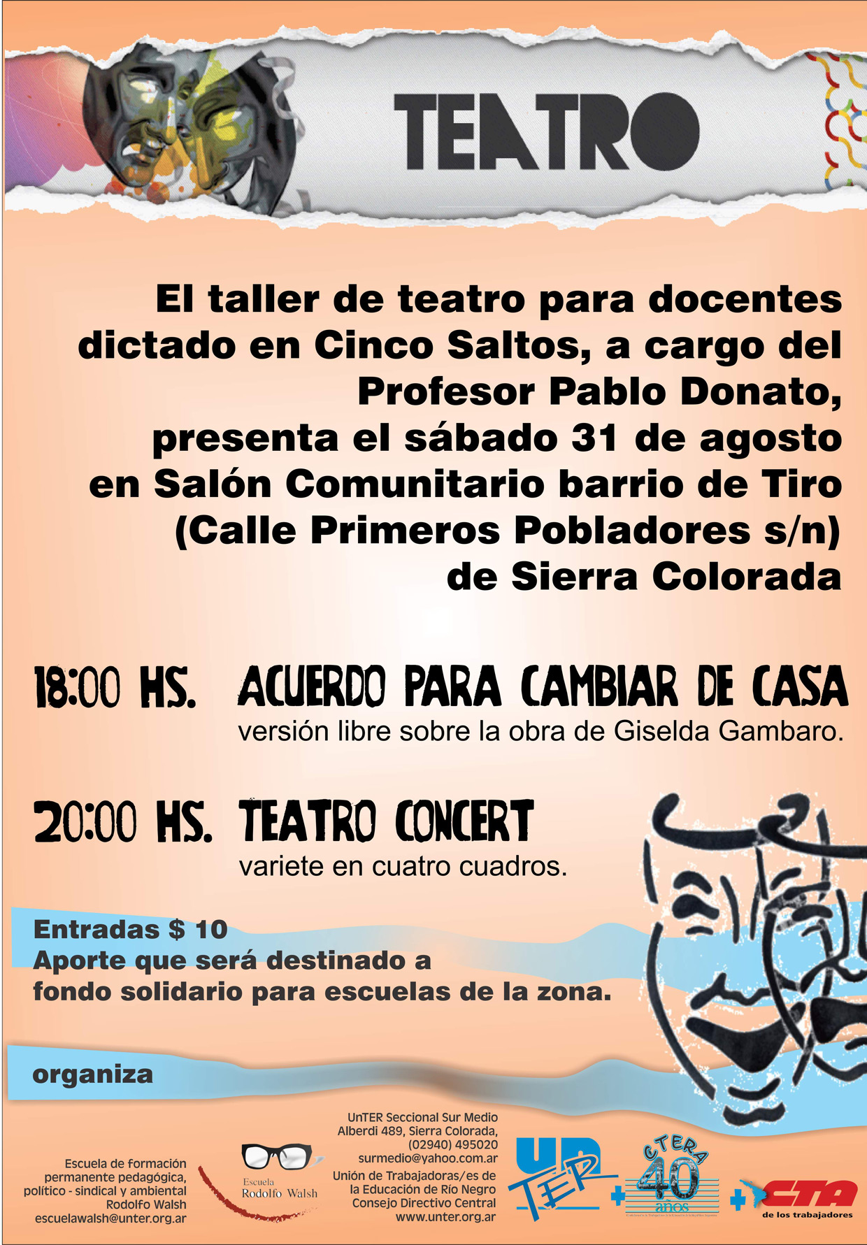 En este momento estás viendo Taller de teatro para docentes se presenta en Sierra Colorada