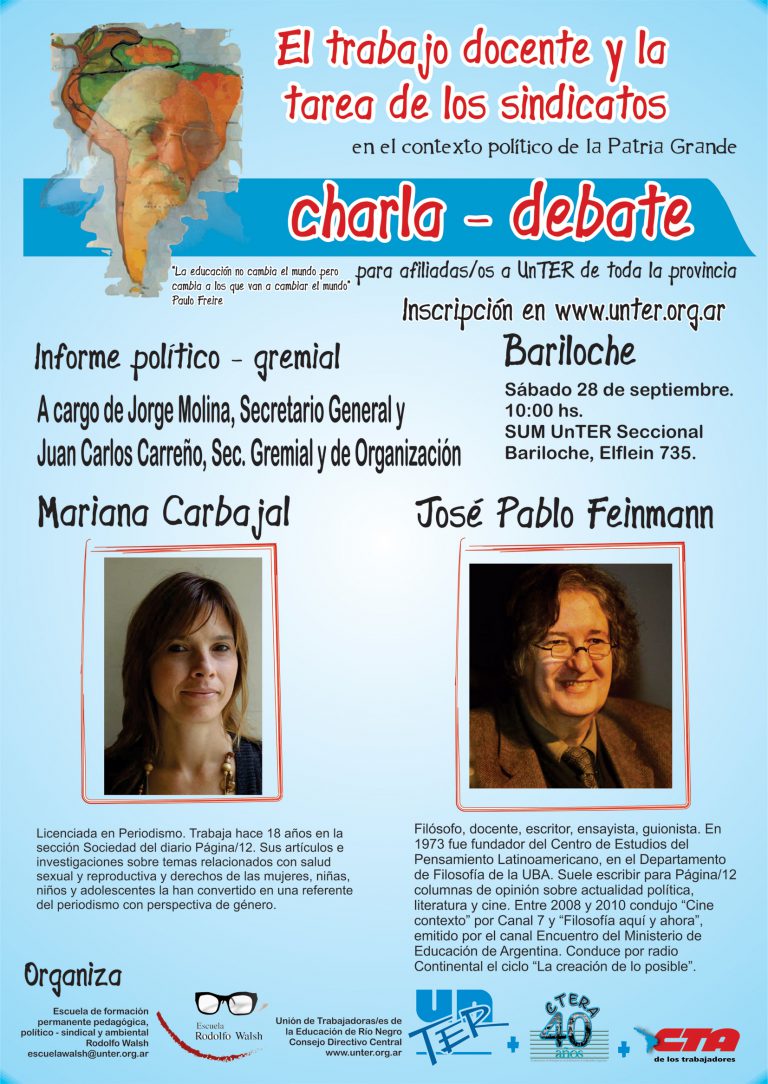 Lee más sobre el artículo Bariloche: Charla – debate e informe político gremial