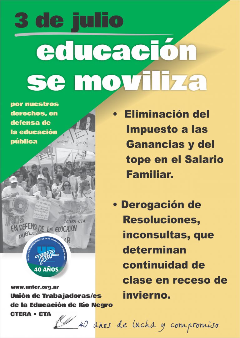 Lee más sobre el artículo El 3 de julio, movilizamos por la educación junto con ATE