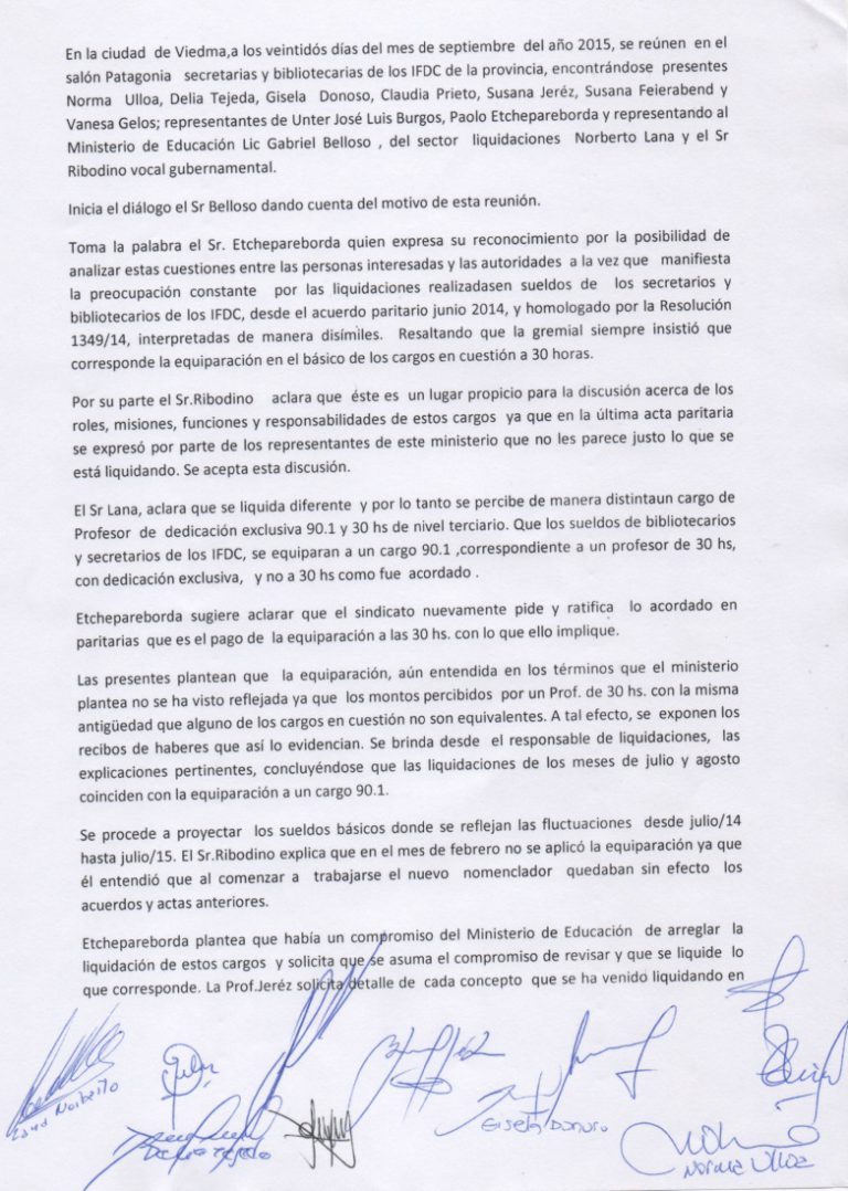 Lee más sobre el artículo Acta Reunión con Ministerio de Educación por cargos IFDC