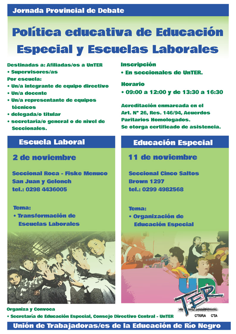 Lee más sobre el artículo Jornada Provincial de Debate Política educativa de Educación Especial y Escuelas Laborales