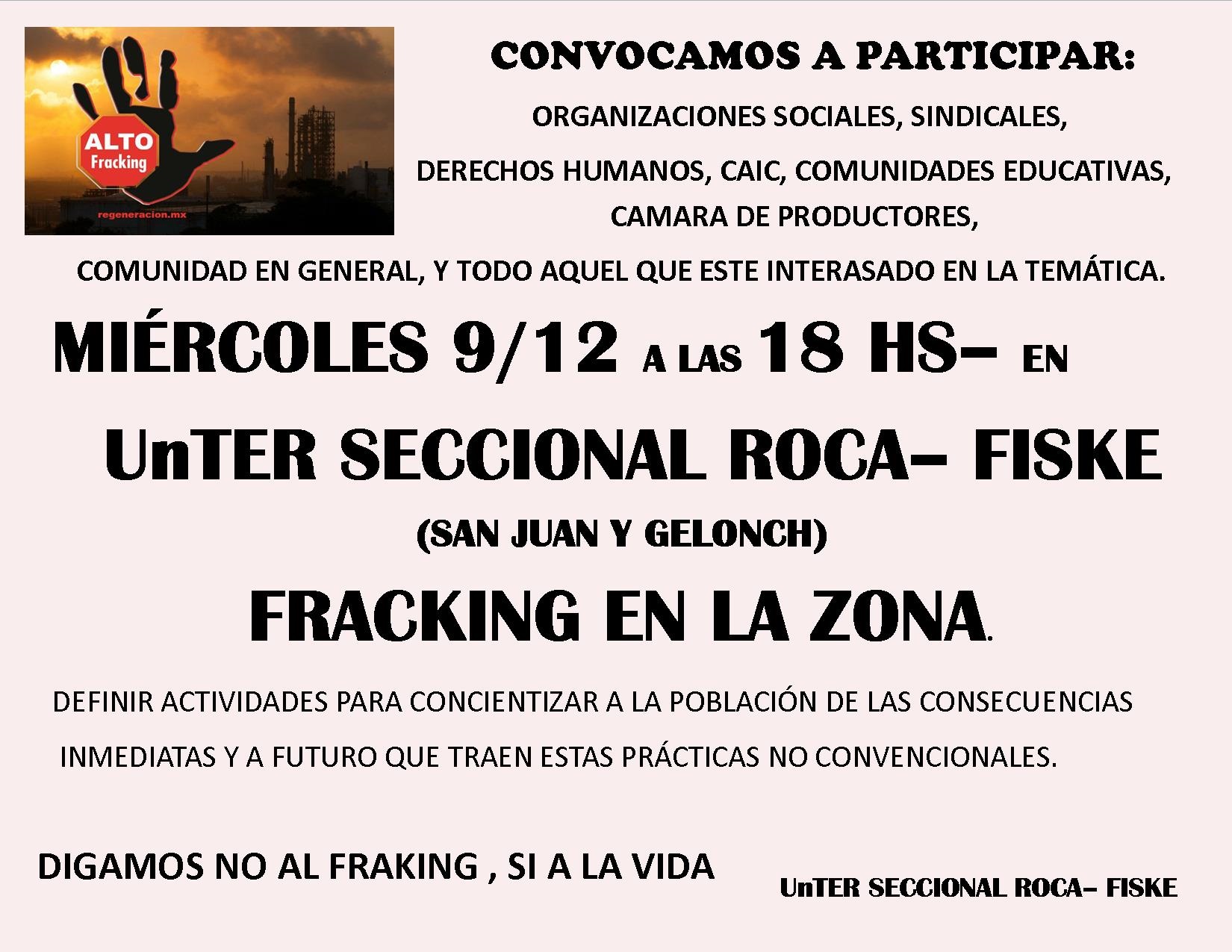 Lee más sobre el artículo Convocatoria: NO al Fracking en Río Negro