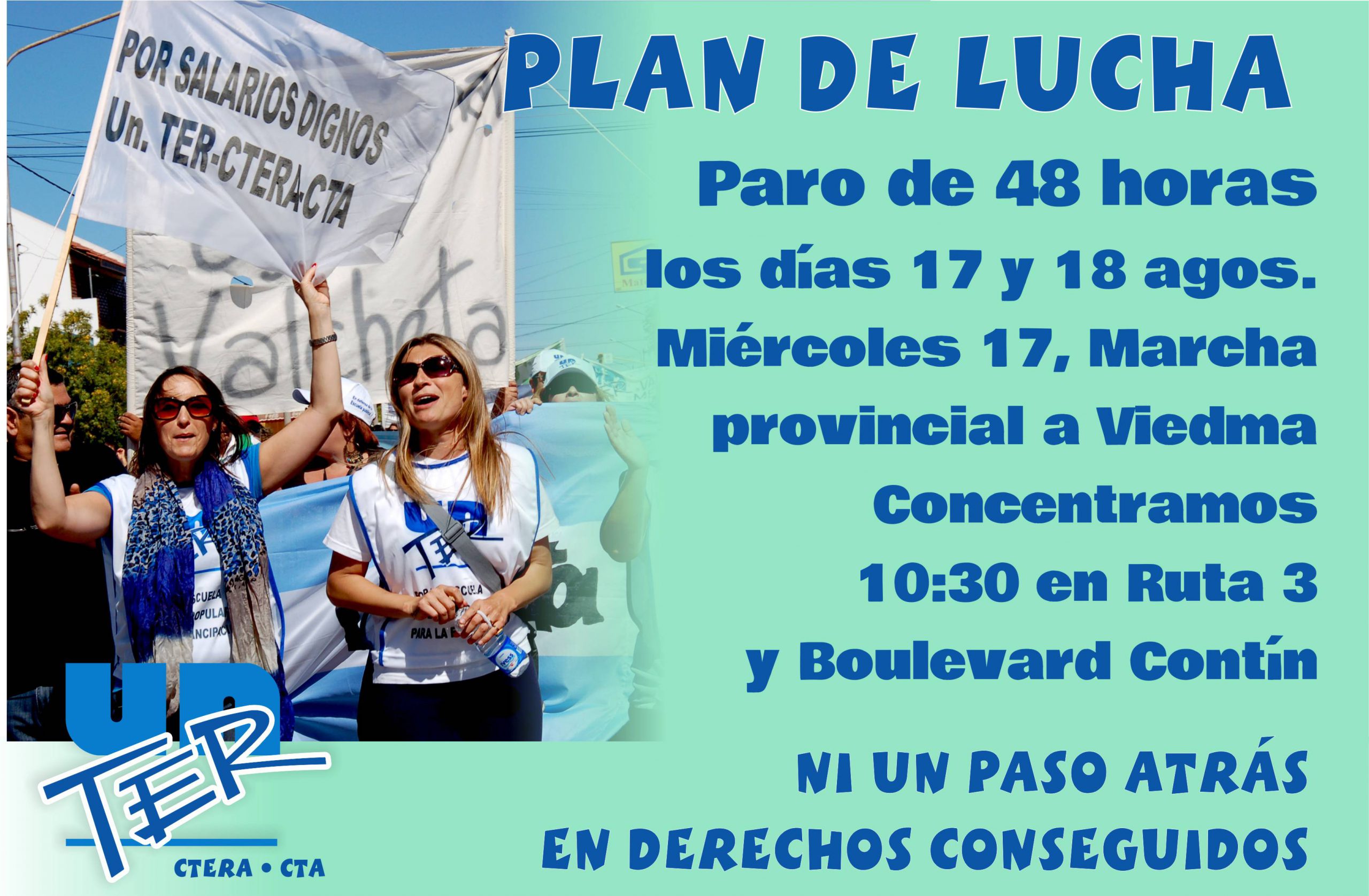 En este momento estás viendo Paro 17 y 18 de agosto, Marcha a Viedma miércoles 17