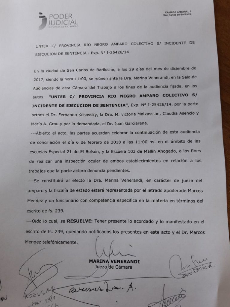 Lee más sobre el artículo UnTER demostró en Justicia que escuelas de El Bolsón no están en condiciones