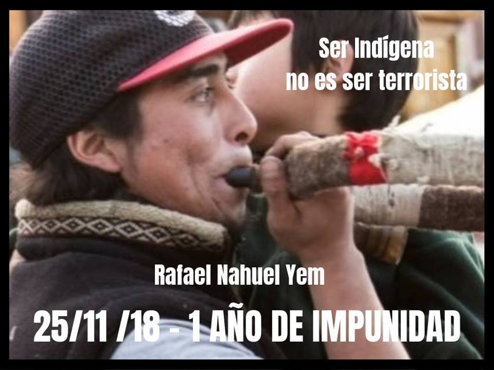 En este momento estás viendo 25 de noviembre – Un año de impunidad. Justicia para Rafael Nahuel!