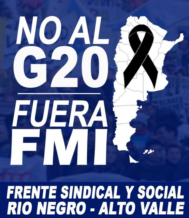 Lee más sobre el artículo No al G20 • ¡Fuera el FMI!