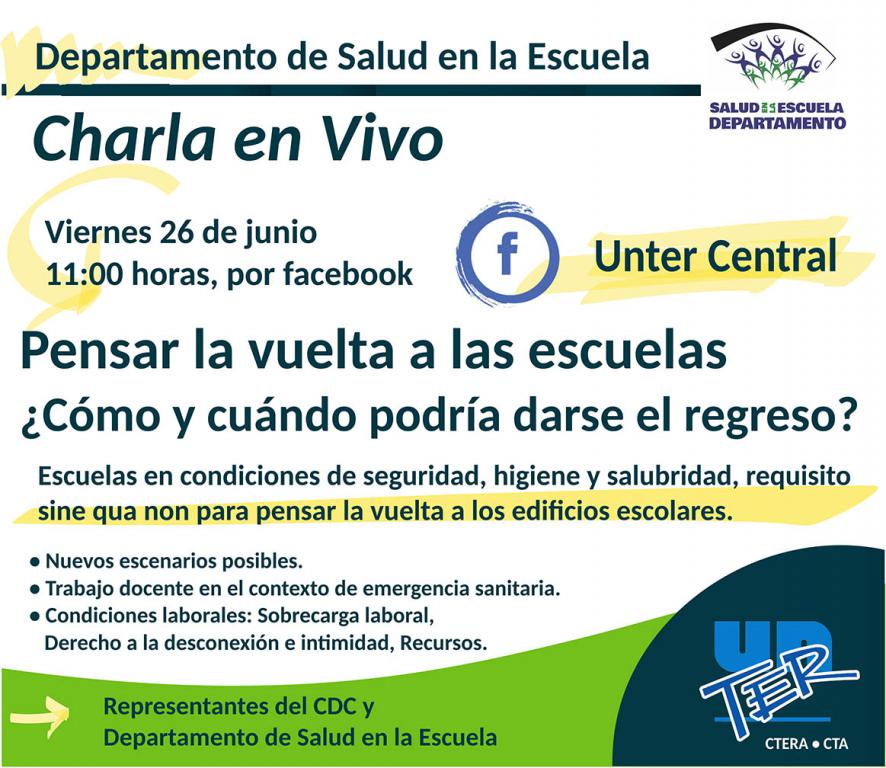 En este momento estás viendo Departamento de Salud charla virtual: Pensar la vuelta a las escuelas ¿cómo y cuándo podría darse el regreso?