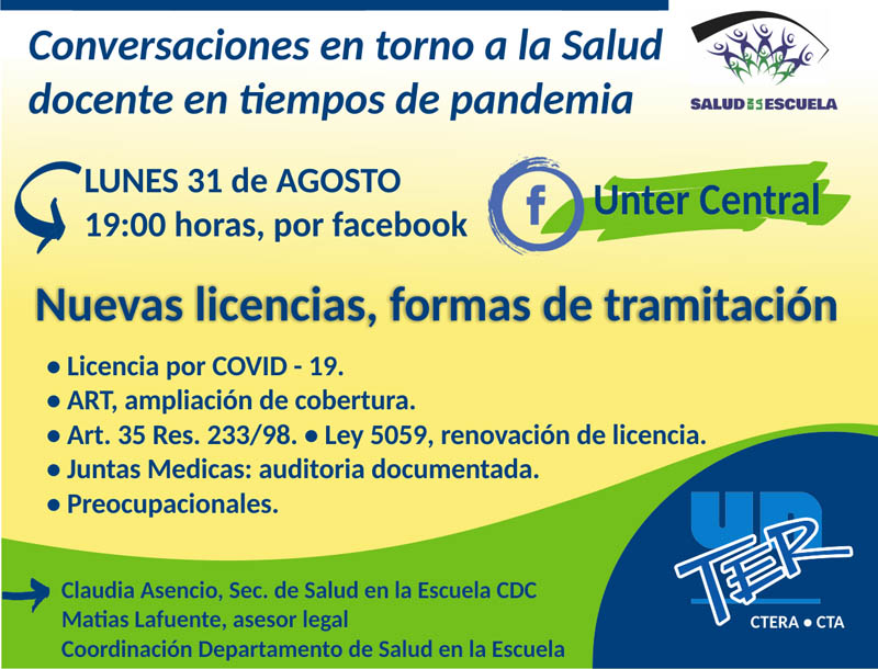 Lee más sobre el artículo Salud docente en tiempos de pandemia: Nuevas licencias, formas de tramitación