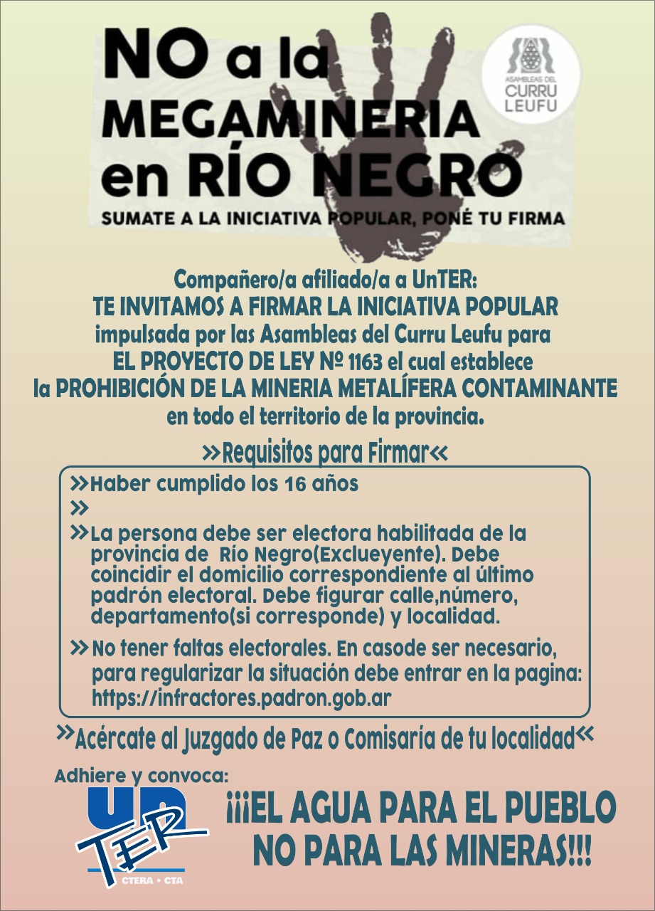 Lee más sobre el artículo No a la megaminería en Río Negro