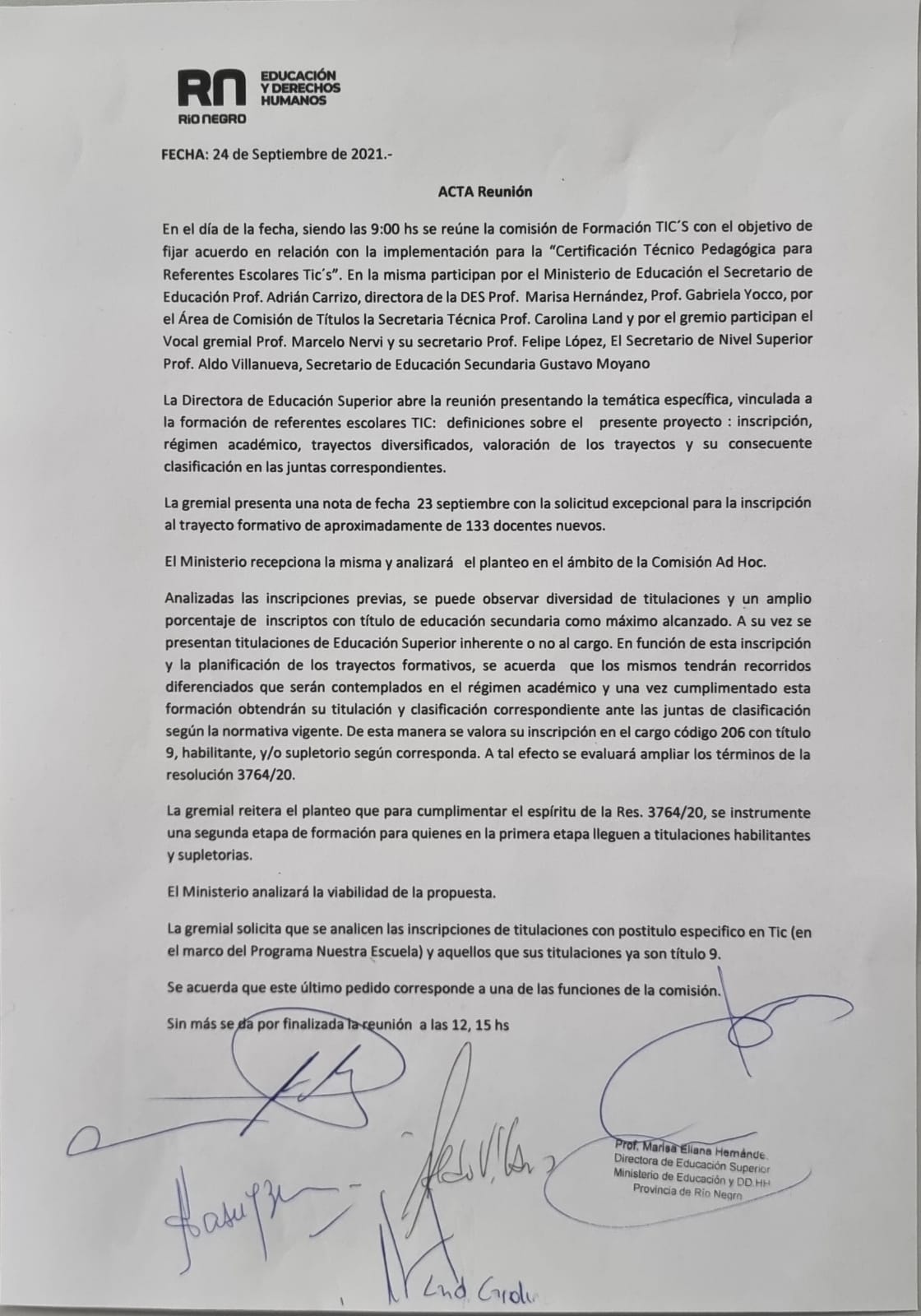 En este momento estás viendo Reunión bilateral de UnTER con el Ministerio de Educación y Derechos Humanos por  referentes TIC