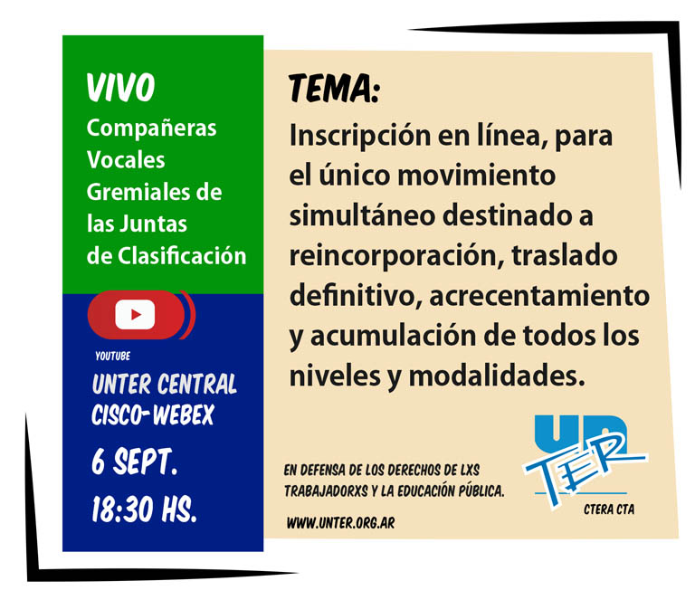 Lee más sobre el artículo Vivo de las compañeras Vocales Gremiales de las Juntas de Clasificación