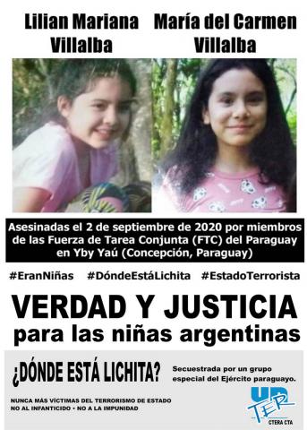 Lee más sobre el artículo #8M no olvidamos a Lilian y Maria Carmen, niñas ejecutadas por el estado paraguayo