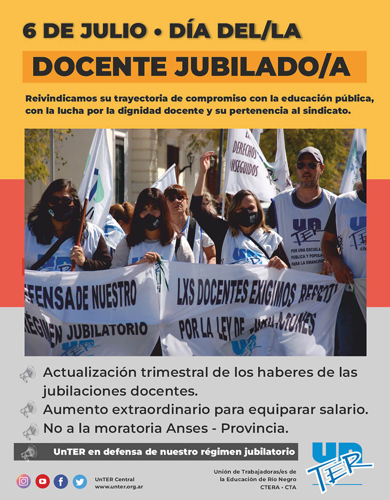 Lee más sobre el artículo 6 de julio: Día del/a docente jubilado/a