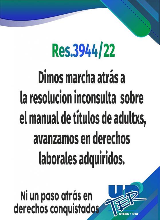 Lee más sobre el artículo Resolución Nº 3944/22