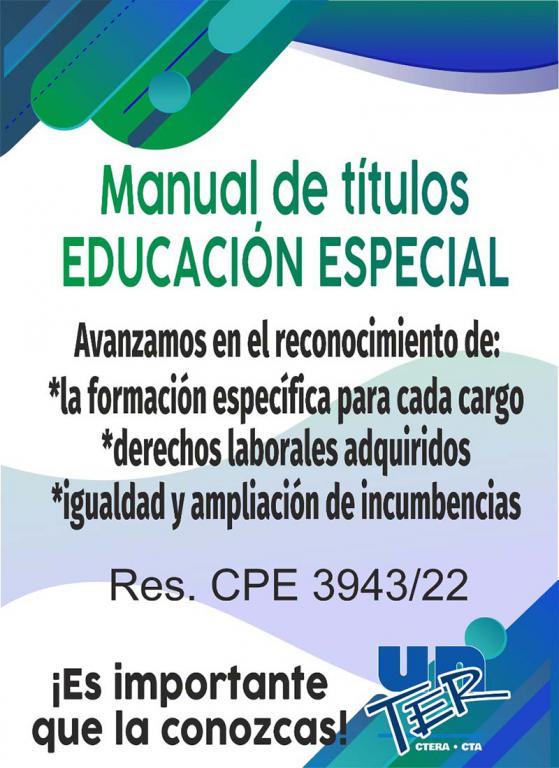 En este momento estás viendo Manual de Títulos de Educación Especial