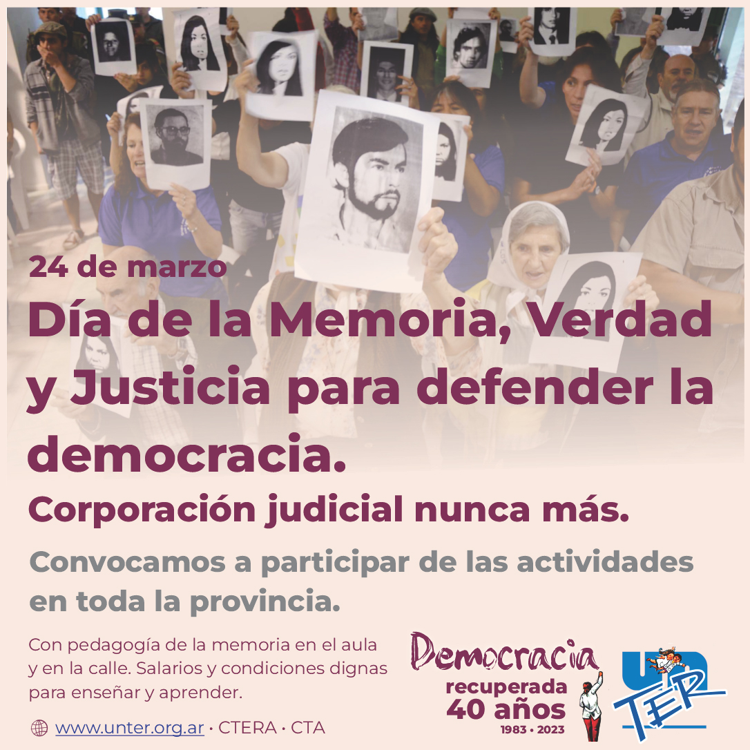 En este momento estás viendo 24 M: Día de la Memoria por la Verdad y la Justicia