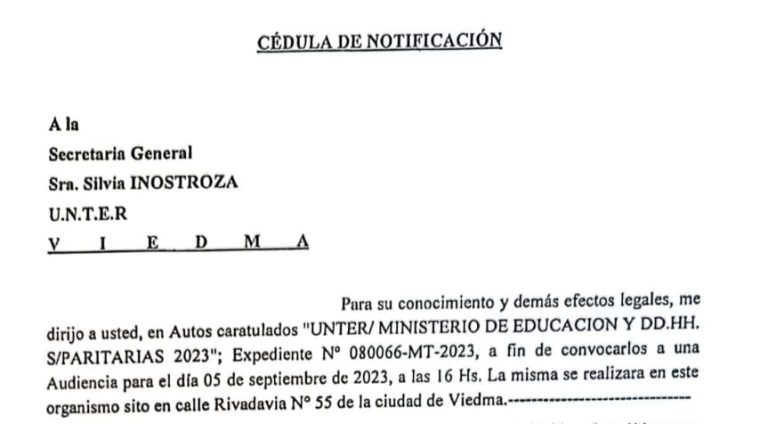 Lee más sobre el artículo Convocatoria a paritaria para el 5 de septiembre