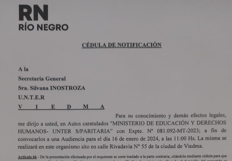 Lee más sobre el artículo Convocatoria a Paritaria para el 16/01/24