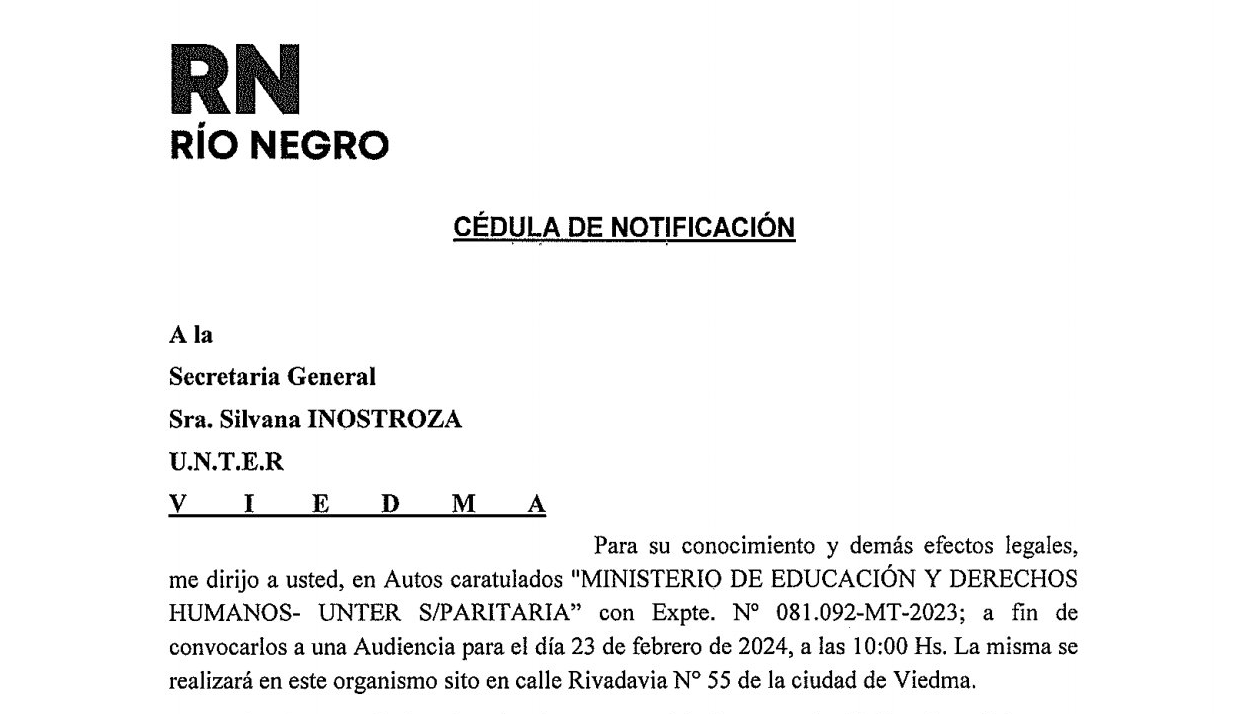 Lee más sobre el artículo Convocatoria a Paritaria para el 23/02/24