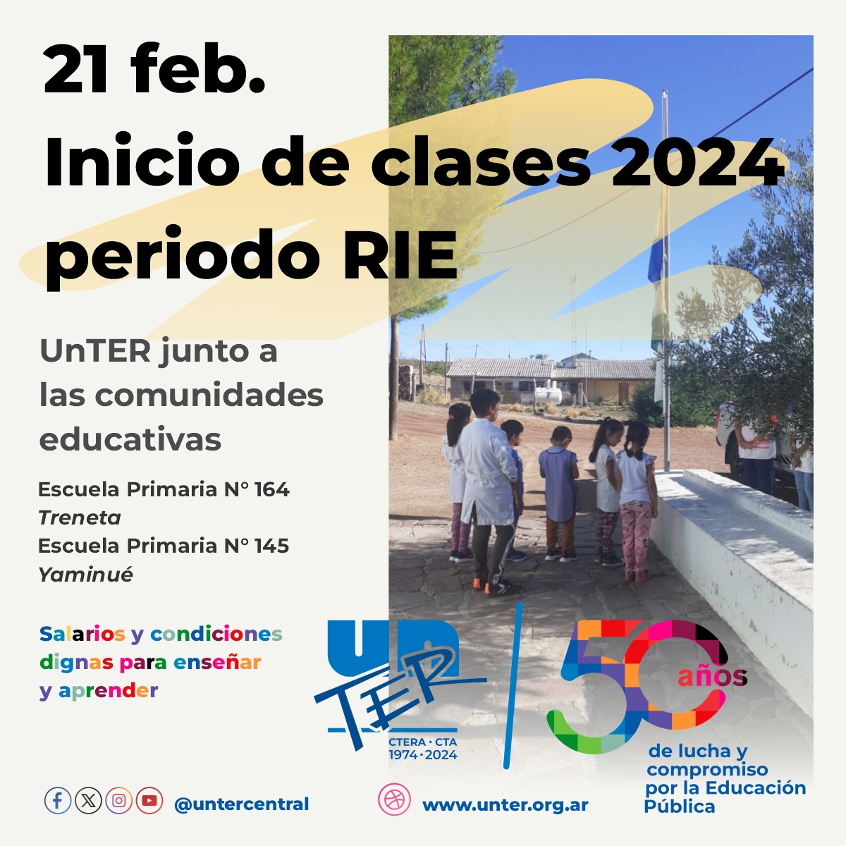 En este momento estás viendo UnTER junto a las comunidades educativas, en el inicio de clases de escuelas de periodo RIE