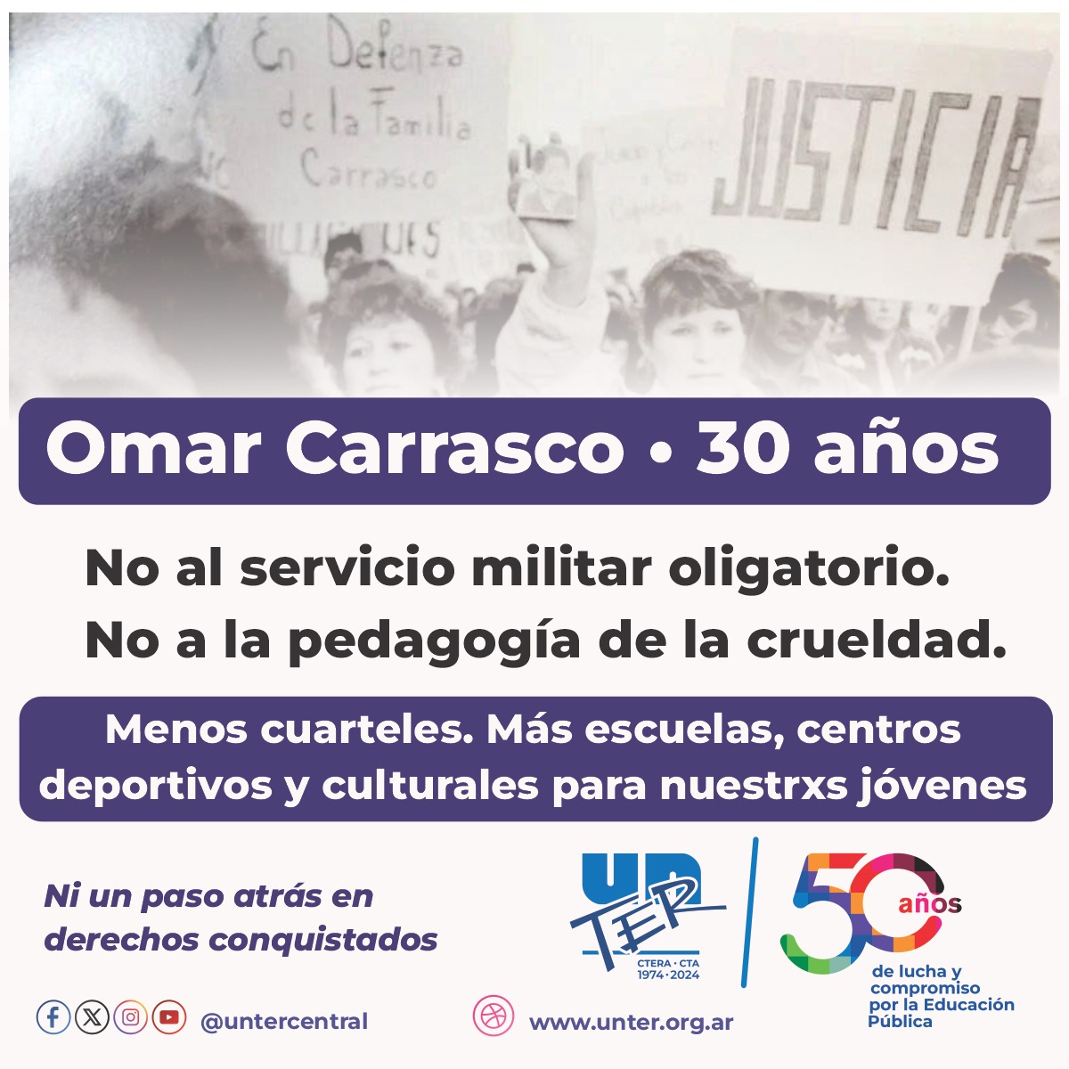 Lee más sobre el artículo No al servicio militar obligatorio. Más escuelas, clubes y centros culturales para nuestrxs jóvenes