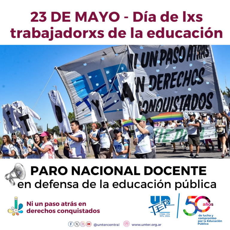 Lee más sobre el artículo Paro Nacional Docente en el día de lxs trabajadorxs de la educación