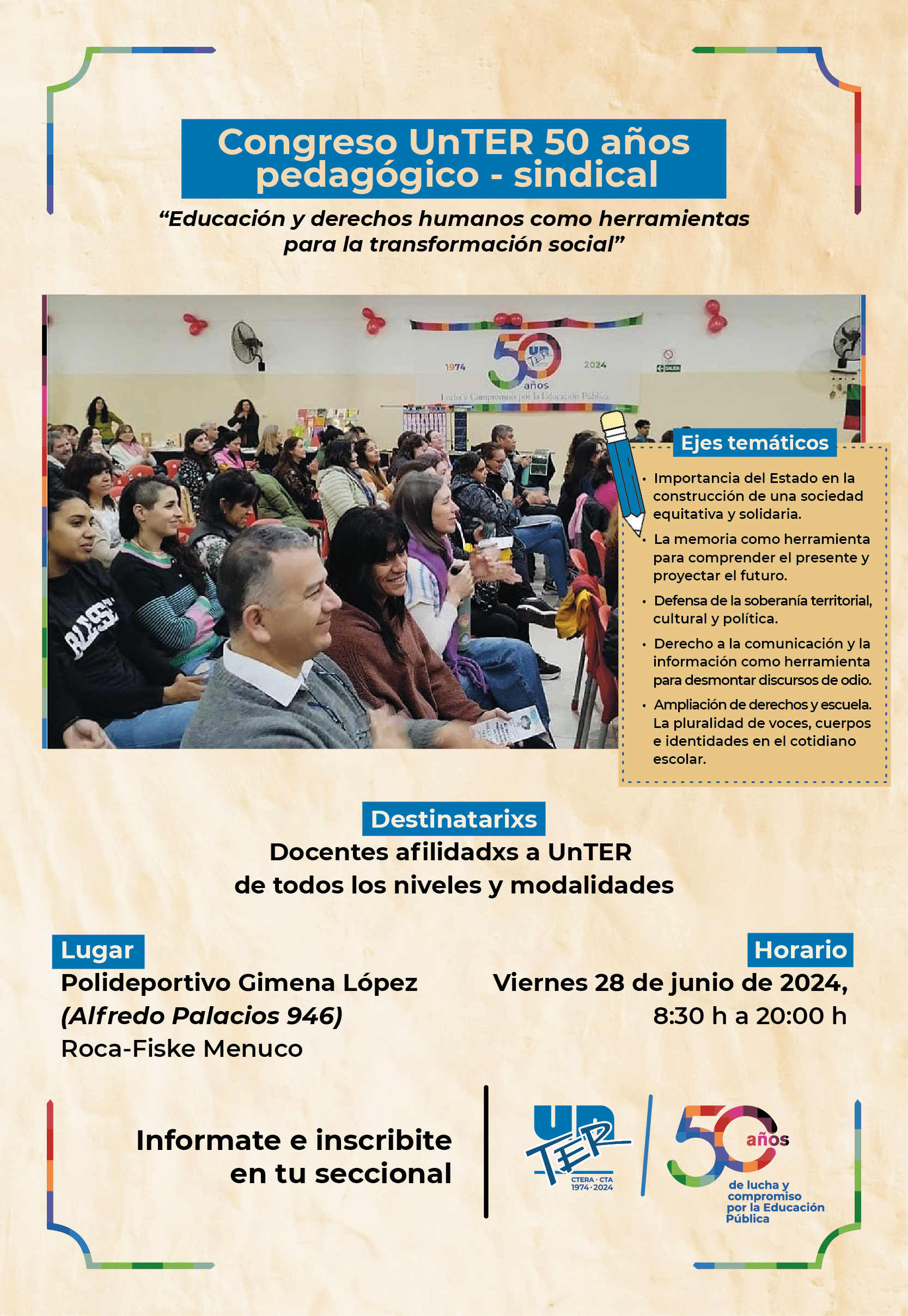 Lee más sobre el artículo Congreso 50 años de lucha y compromiso por la educación pública