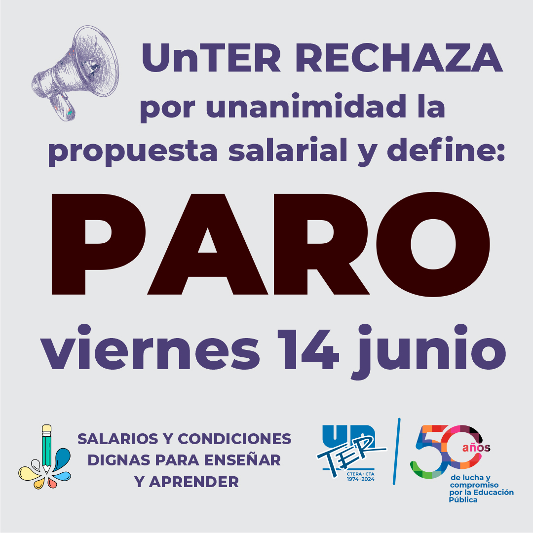 En este momento estás viendo 14 de junio, paro de UnTER