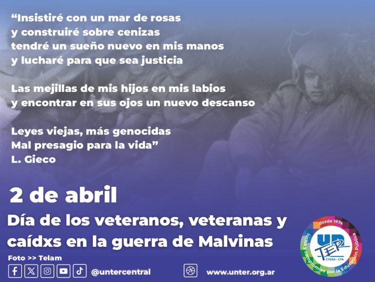 Lee más sobre el artículo 2 de abril. Día de los veteranos, veteranas y caídxs en la guerra de Malvinas