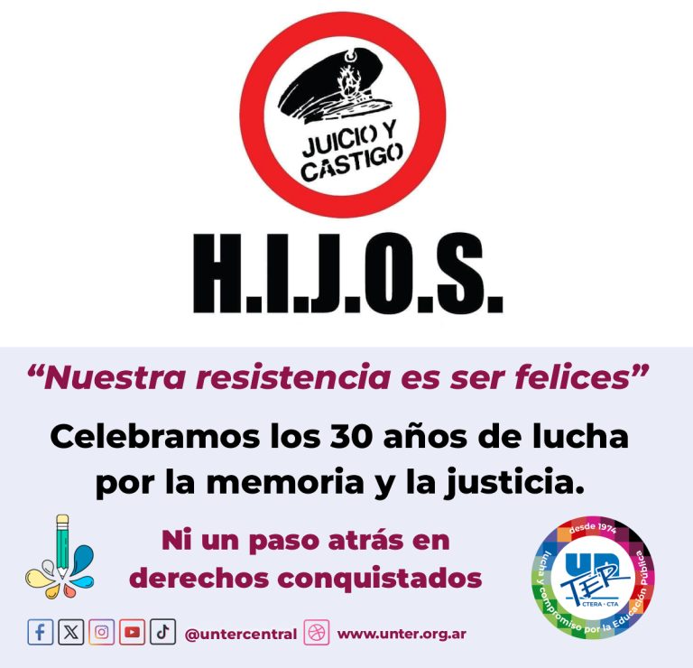 Lee más sobre el artículo Saludo 30 años HIJOS
