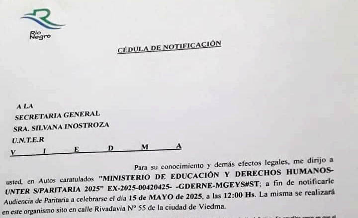 En este momento estás viendo Convocatoria a Paritaria para el 15/05/25