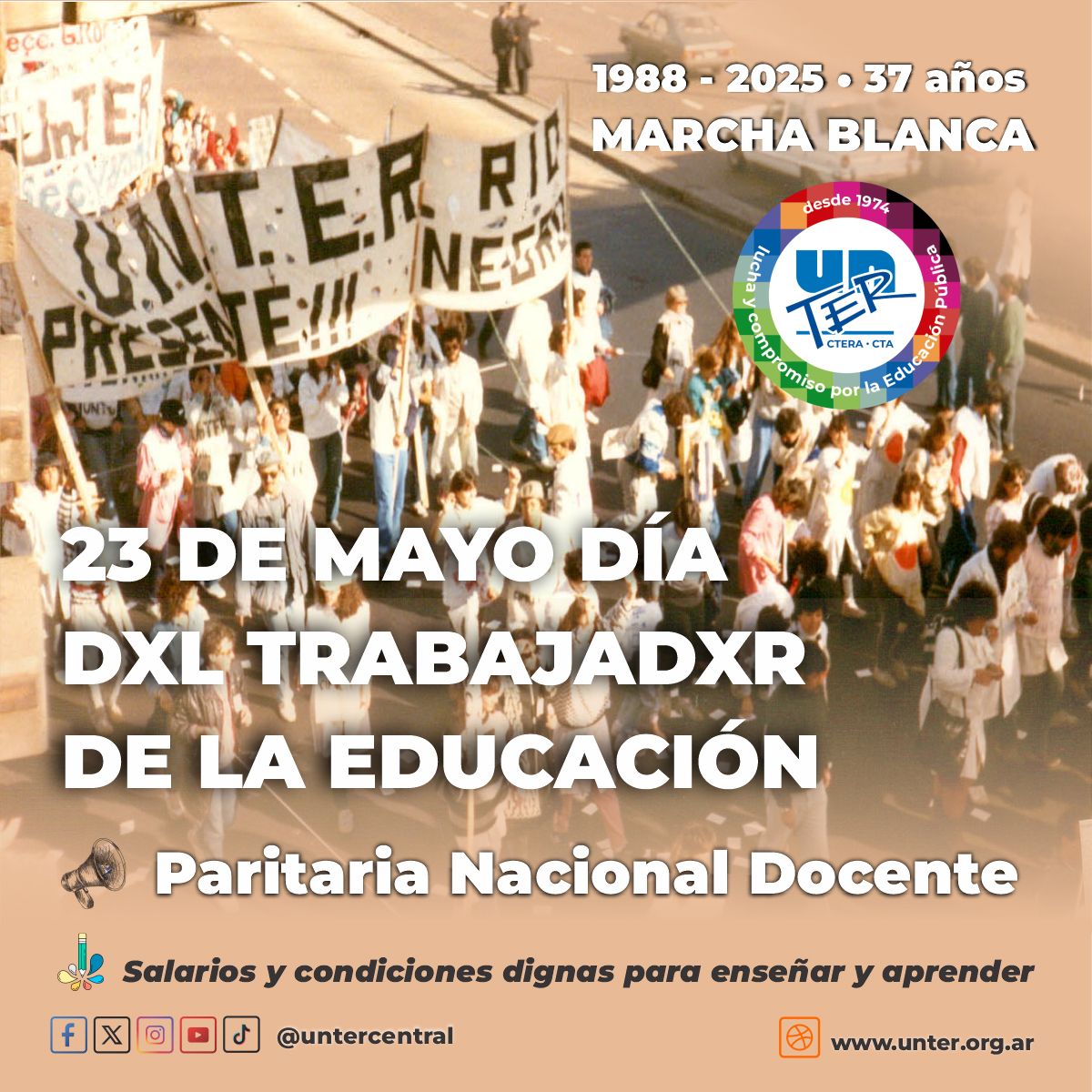 En este momento estás viendo 23 de mayo, 37 años de la Marcha Blanca