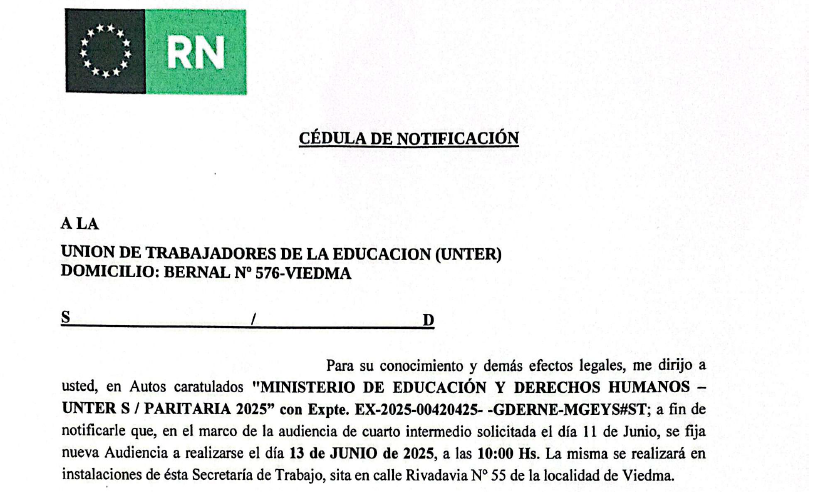 En este momento estás viendo Convocatoria a paritaria para el 13 de junio