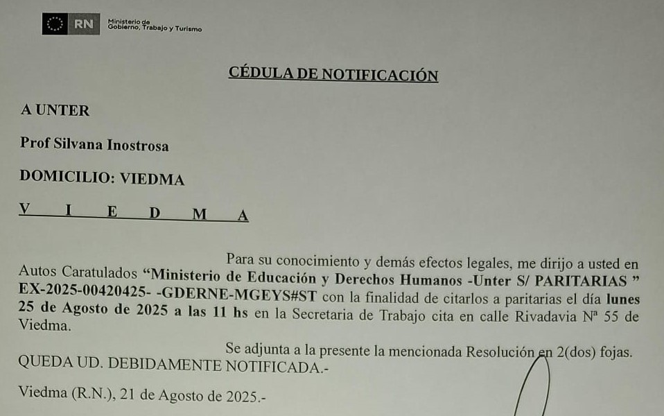Lee más sobre el artículo Convocatoria a paritaria para el 25 de agosto