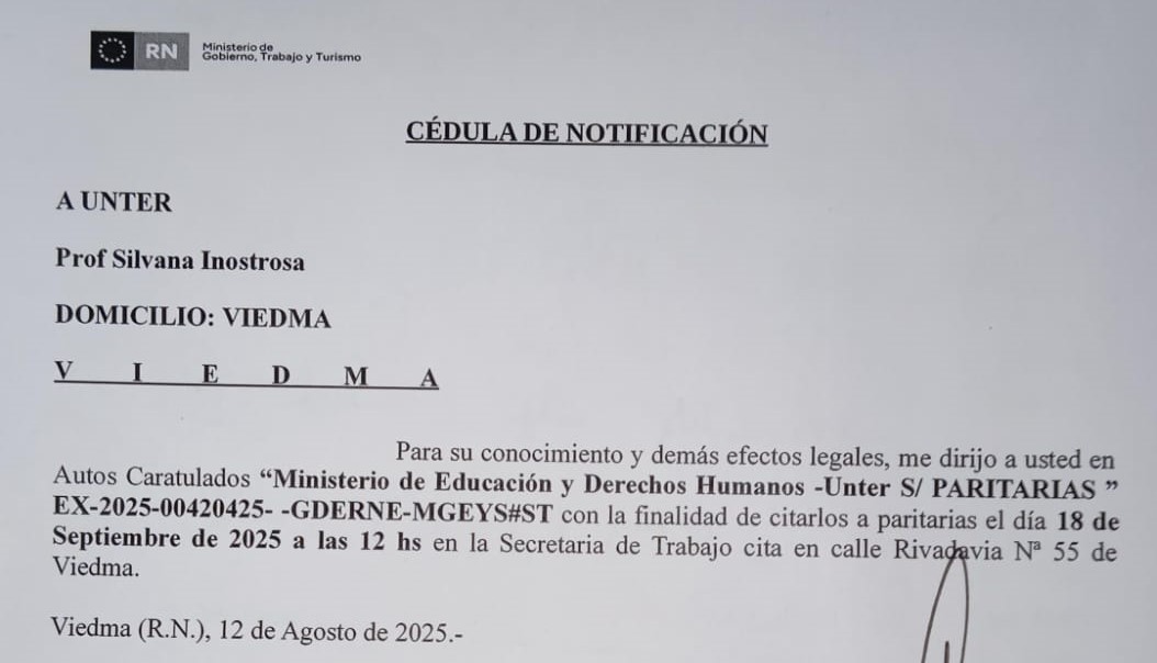 Lee más sobre el artículo Convocatoria a paritaria para el 18 de septiembre