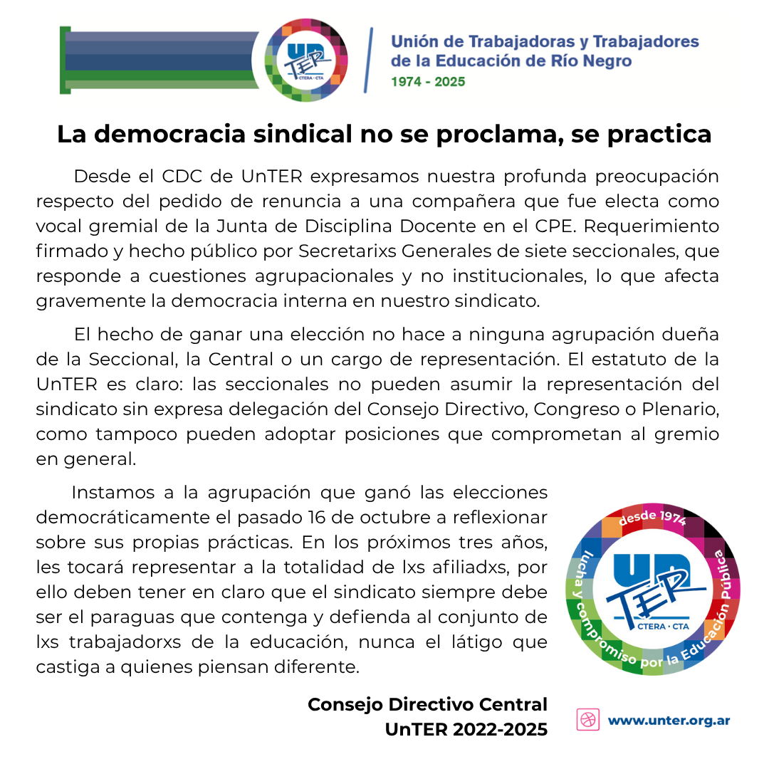 En este momento estás viendo La democracia sindical no se proclama, se practica