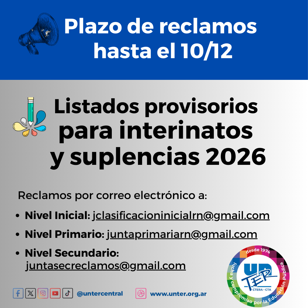 Lee más sobre el artículo Listados provisorios de interinatos y suplencias 2026