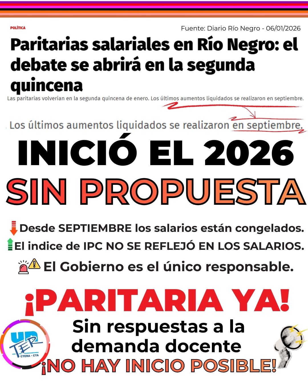 Lee más sobre el artículo Inició el 2026 sin propuesta salarial