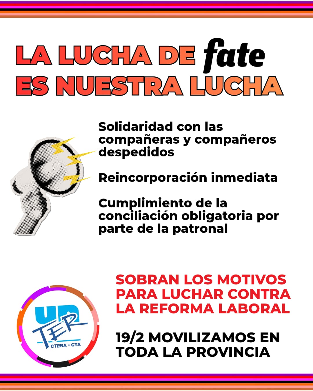 Lee más sobre el artículo La lucha de FATE es nuestra lucha
