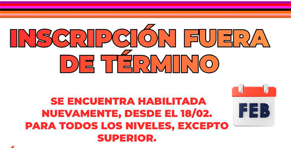 Lee más sobre el artículo Inscripción fuera de término