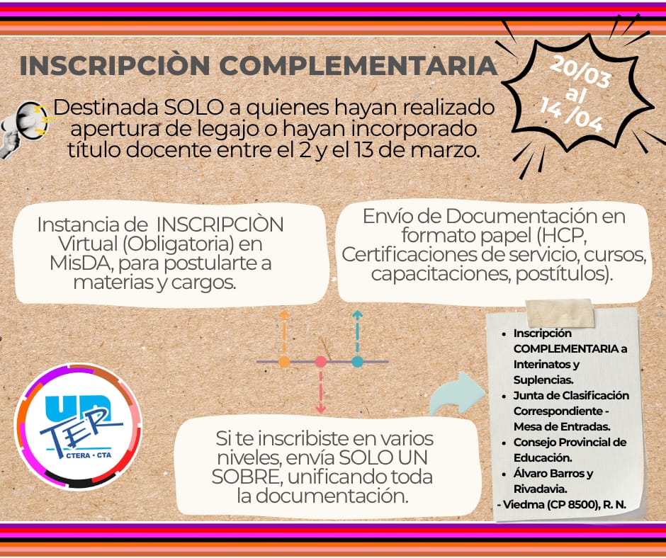 Lee más sobre el artículo Inscripción Complementaria 2026