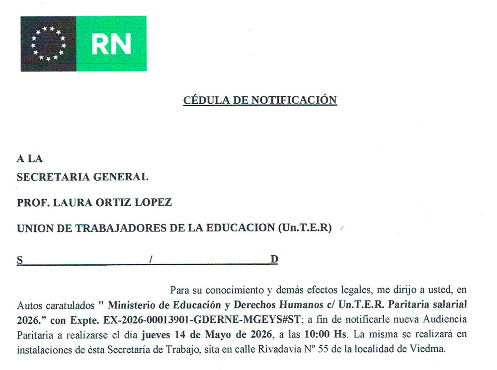 En este momento estás viendo Convocatoria a paritaria salarial