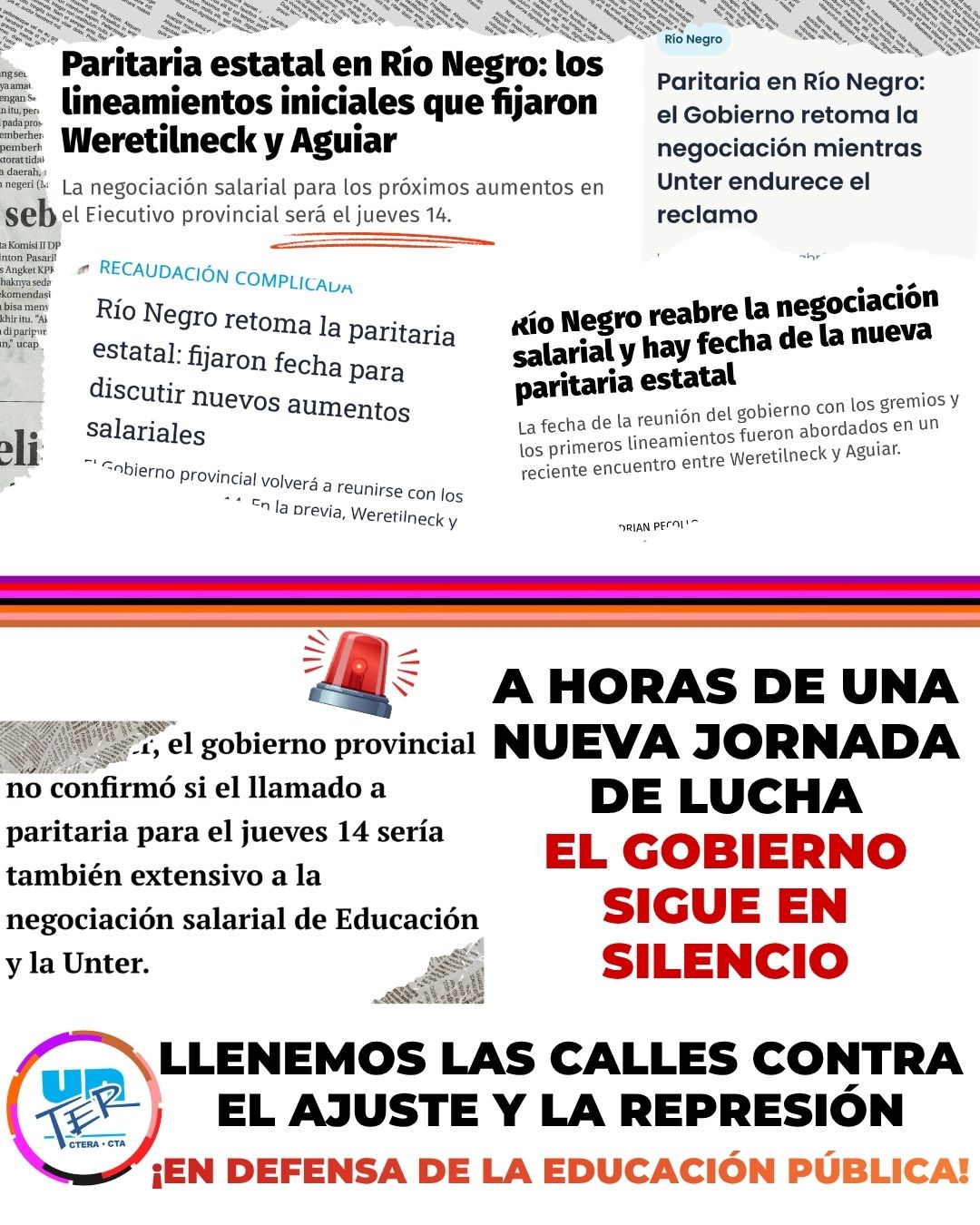A horas de una nueva jornada de lucha, el gobierno sigue en silencio