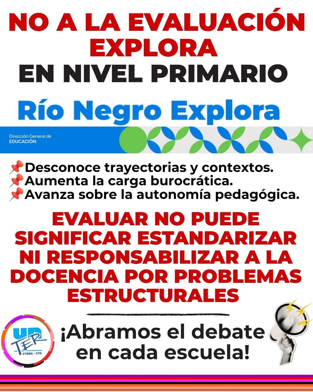 En este momento estás viendo Evaluación Explora Río Negro en Nivel Primario. La evaluación estandarizada como herramienta de ajuste y precarización laboral docente