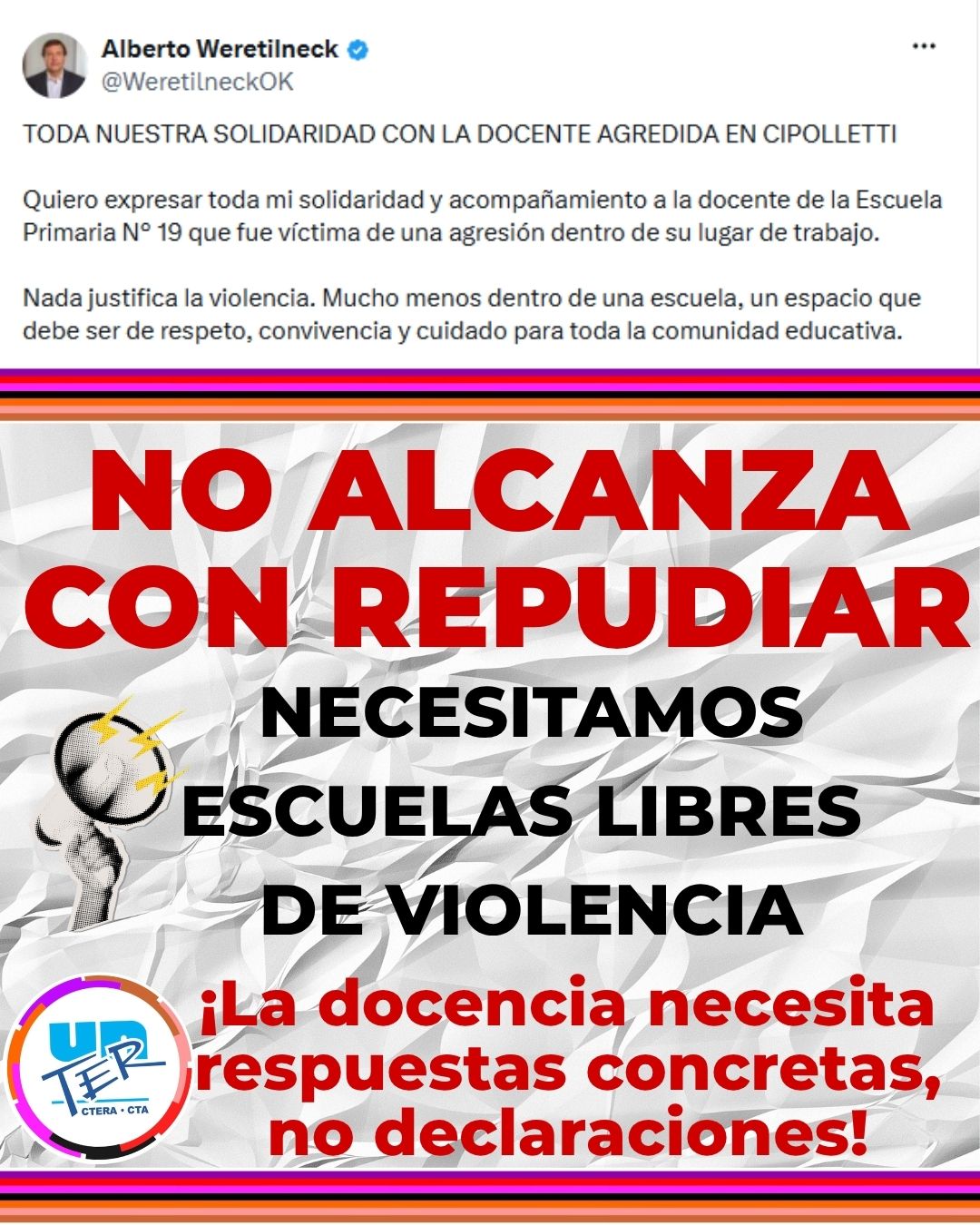 En este momento estás viendo Aumento de la violencia hacia lxs trabajadorxs de la educación: un flagelo creciente impulsado desde arriba