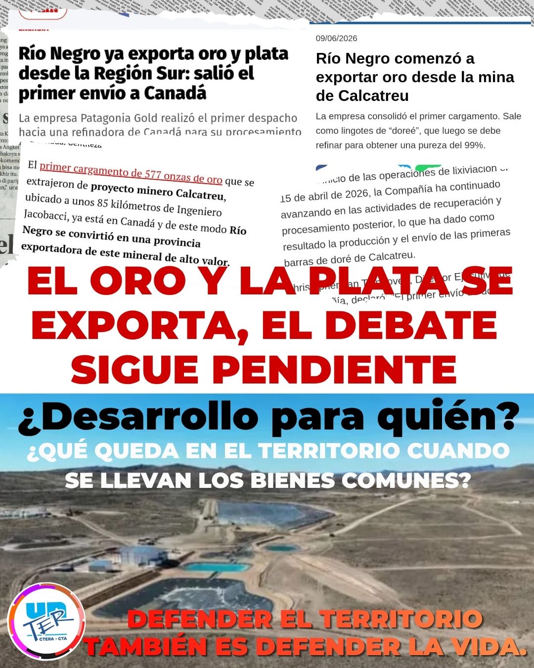 Lee más sobre el artículo Calcatreu: el oro y la plata se exporta, ¿Qué queda en el territorio?